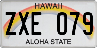 HI license plate ZXE079