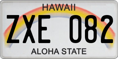HI license plate ZXE082