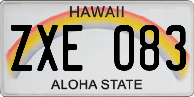 HI license plate ZXE083