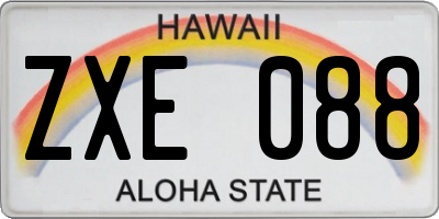 HI license plate ZXE088
