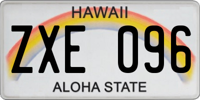 HI license plate ZXE096