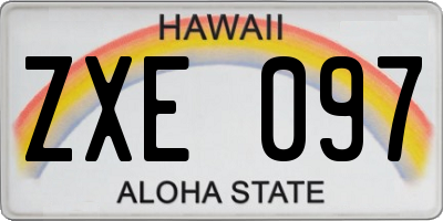 HI license plate ZXE097