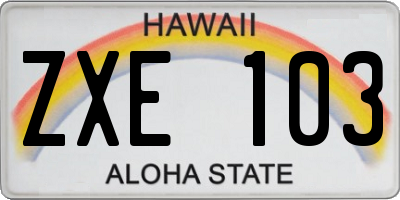 HI license plate ZXE103