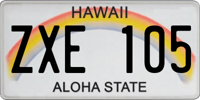 HI license plate ZXE105