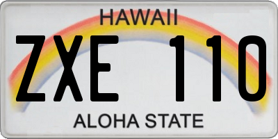 HI license plate ZXE110