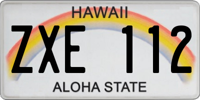 HI license plate ZXE112