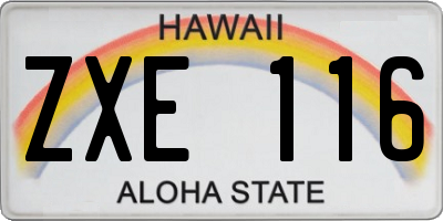 HI license plate ZXE116