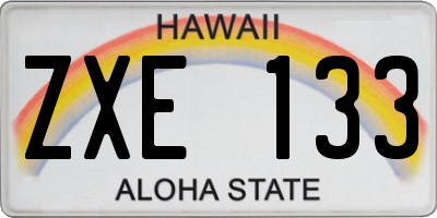HI license plate ZXE133