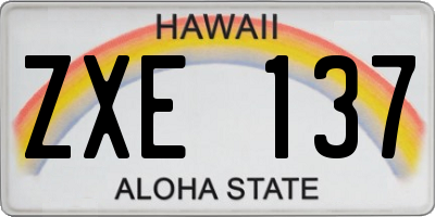 HI license plate ZXE137