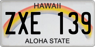 HI license plate ZXE139