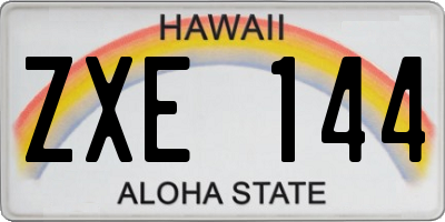 HI license plate ZXE144