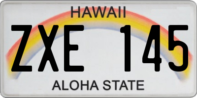 HI license plate ZXE145