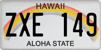HI license plate ZXE149