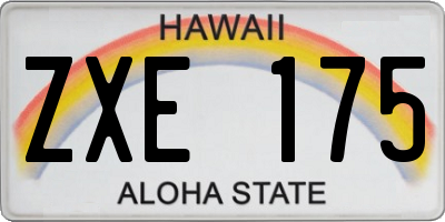 HI license plate ZXE175