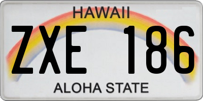 HI license plate ZXE186