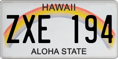 HI license plate ZXE194