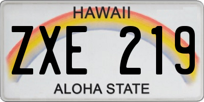 HI license plate ZXE219