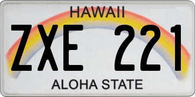 HI license plate ZXE221