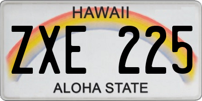 HI license plate ZXE225