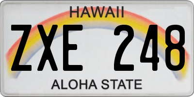 HI license plate ZXE248