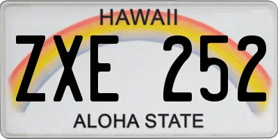 HI license plate ZXE252