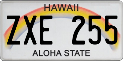 HI license plate ZXE255