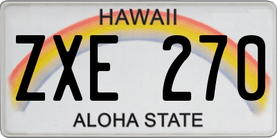 HI license plate ZXE270