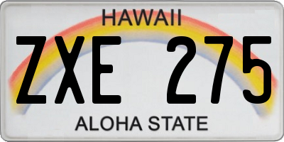 HI license plate ZXE275