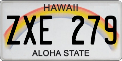 HI license plate ZXE279