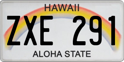 HI license plate ZXE291
