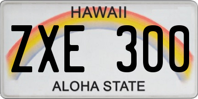 HI license plate ZXE300