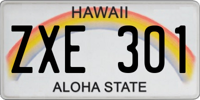 HI license plate ZXE301