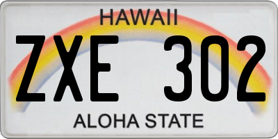 HI license plate ZXE302