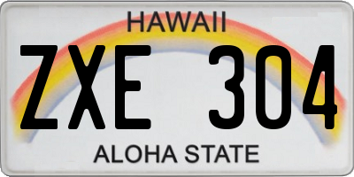HI license plate ZXE304