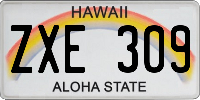 HI license plate ZXE309
