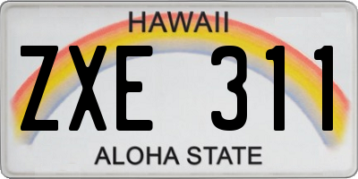 HI license plate ZXE311