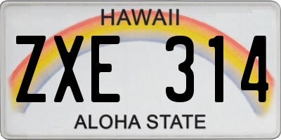 HI license plate ZXE314