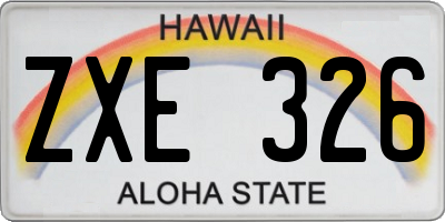 HI license plate ZXE326