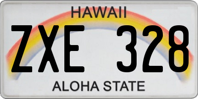 HI license plate ZXE328