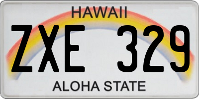 HI license plate ZXE329