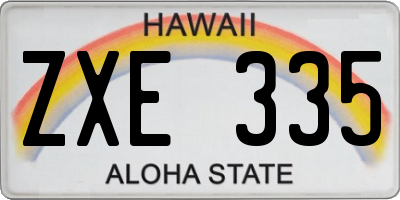 HI license plate ZXE335