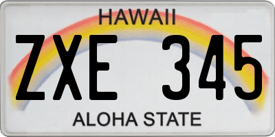 HI license plate ZXE345