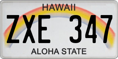 HI license plate ZXE347