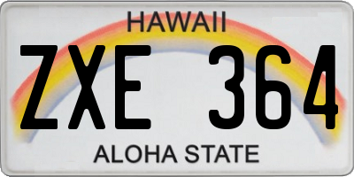 HI license plate ZXE364
