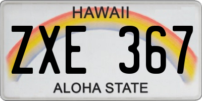 HI license plate ZXE367