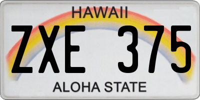 HI license plate ZXE375
