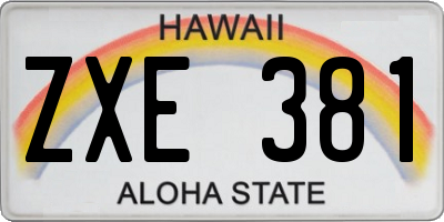HI license plate ZXE381