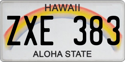HI license plate ZXE383