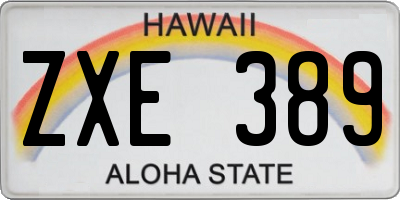 HI license plate ZXE389