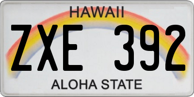 HI license plate ZXE392